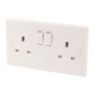 13A 2-Gang DP Switched Plug Socket White