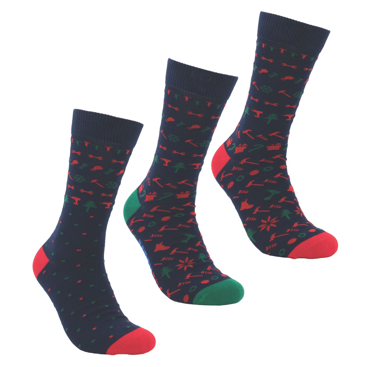 Site Screwfix Christmas Socks Multi-Colour 7-11 3 Pairs (369CN)