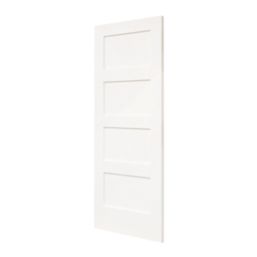 Primed White Wooden 4-Panel Shaker Internal Door 1981mm x 610mm