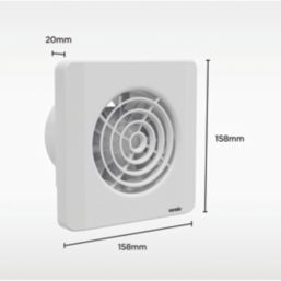 Sensio Layci 100mm Axial Bathroom Shower Extractor Fan Kit with Timer White 240V
