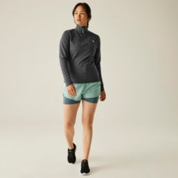 Dare 2B Lowline II Womens Quarter-Zip Fleece Pullover Charcoal Grey Marl - 1MX Size 12
