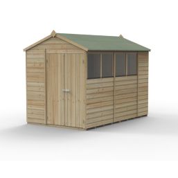 Forest Beckwood 6' x 9' 6" (Nominal) Apex Shiplap Timber Shed with Base & Assembly