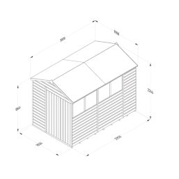 Forest Beckwood 6' x 9' 6" (Nominal) Apex Shiplap Timber Shed with Base & Assembly