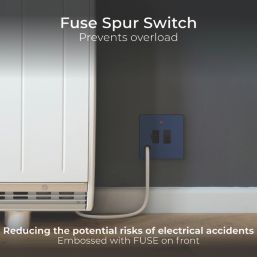 British General Evolve 13A Switched Fused Spur with LED Blue with Black Inserts