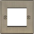 Knightsbridge Raised Square 2-Module Modular Faceplate Antique Brass