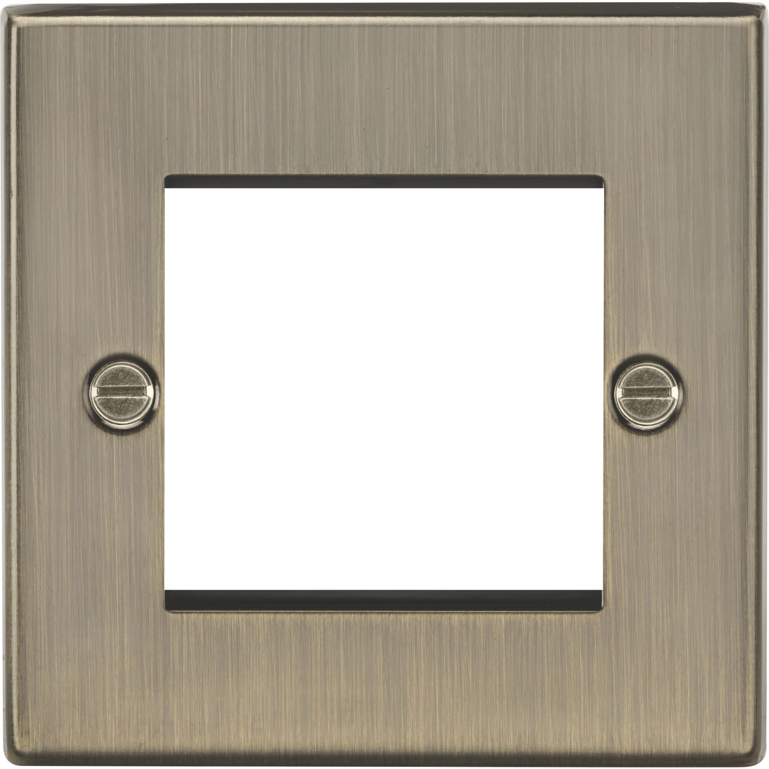 Knightsbridge Raised Square 2-Module Modular Faceplate Antique Brass (369YA)