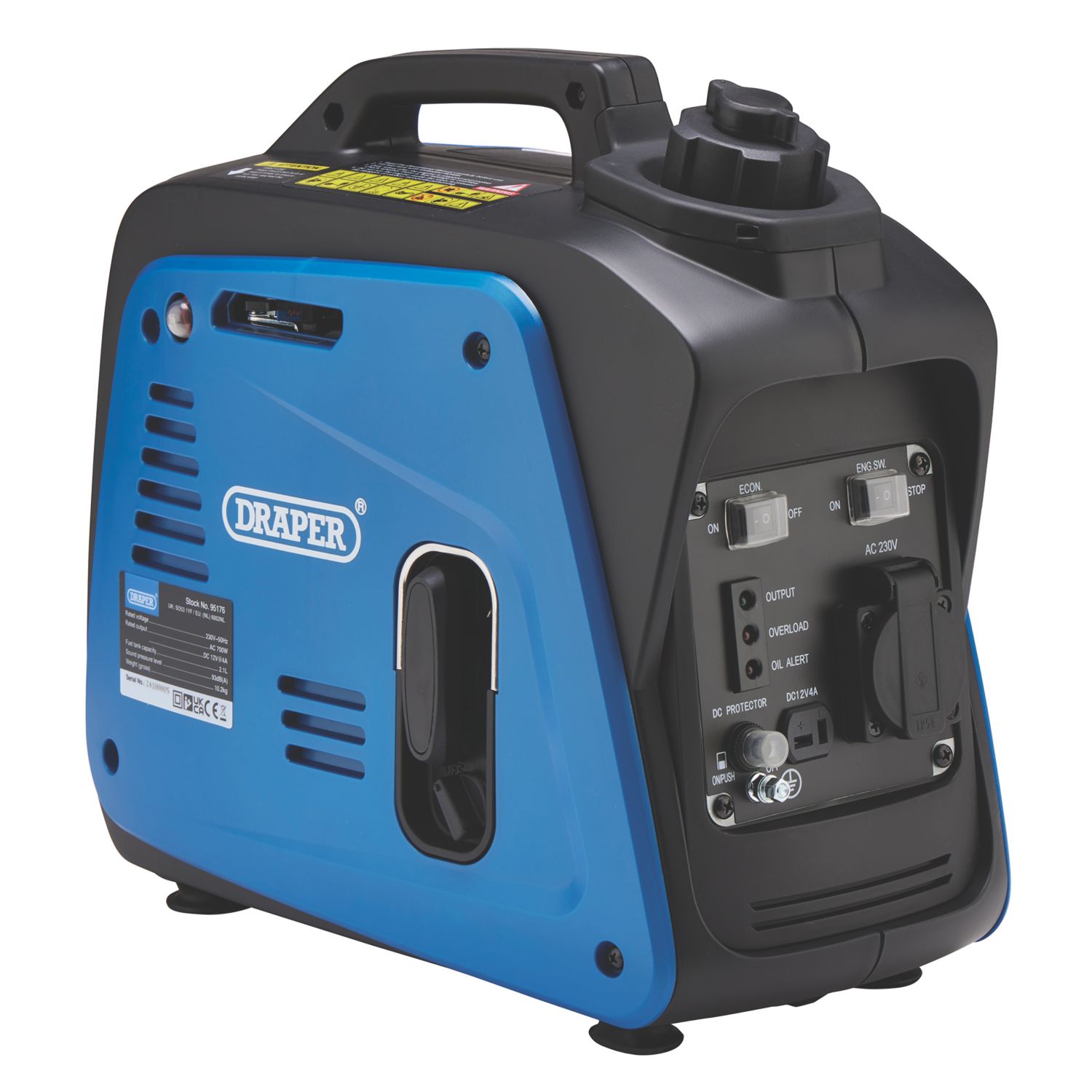 Draper 95176 700W Inverter Generator 230V (370CN)