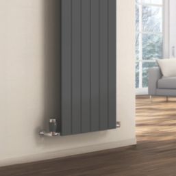 Reina Flat Single 1600mm x 366mm 2252BTU Anthracite Vertical Designer Radiator