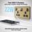 British General Evolve 13A 2-Gang SP Switched Socket + 3.25A 22W 2-Outlet Type C USB Charger Satin Brass with Black Inserts
