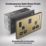 British General Evolve 13A 2-Gang SP Switched Socket + 3.25A 22W 2-Outlet Type C USB Charger Satin Brass with Black Inserts