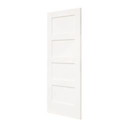 Primed White Wooden 4-Panel Shaker Internal Door 1981mm x 762mm