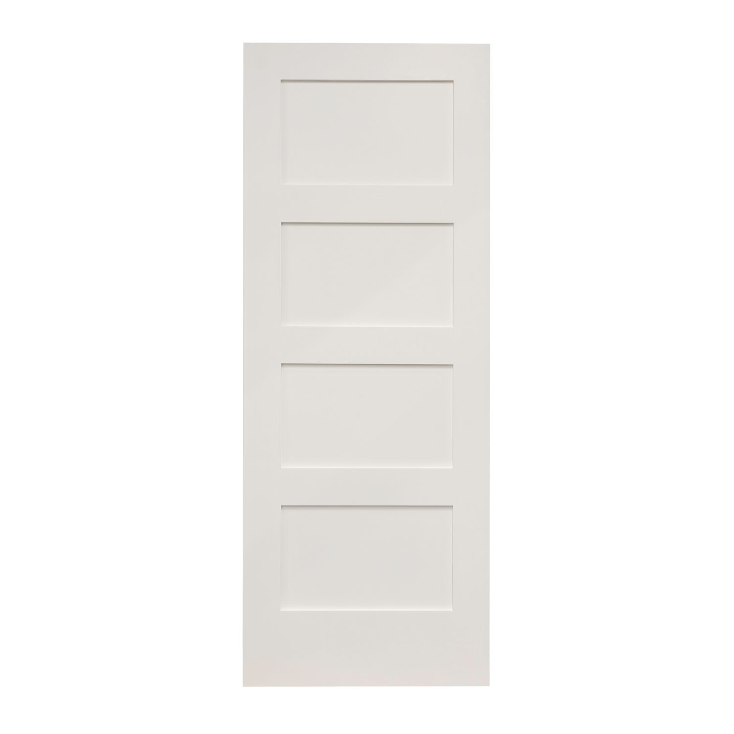 Primed White Wooden 4-Panel Shaker Internal Door 1981mm x 762mm (370FA)