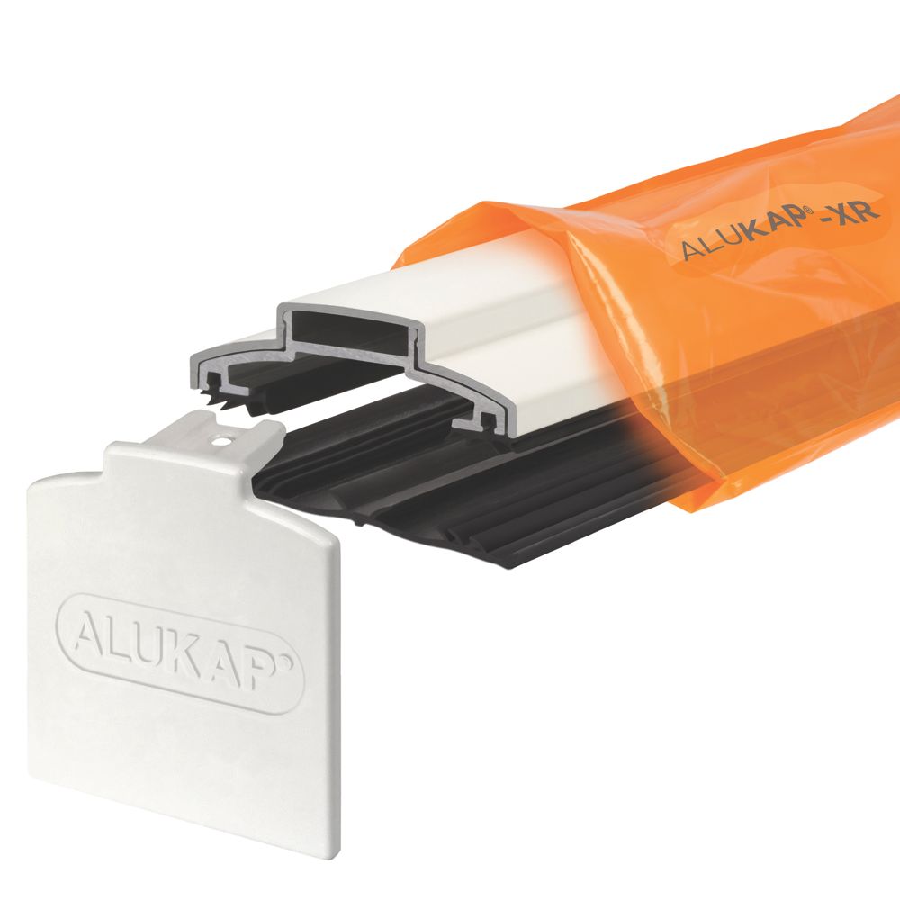 Alukap-XR 60mm Concealed Fix Glazing Bar with Gasket White 4800mm