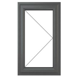 Crystal  Right-Hand Opening Clear Triple-Glazed Casement Anthracite on White uPVC Window 610mm x 1115mm