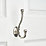 Decohooks Two Prong Ball End Hook Satin Nickel 130mm