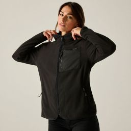 Regatta Frankie Womens Full-Length Front Zip Fleece Black Size 26