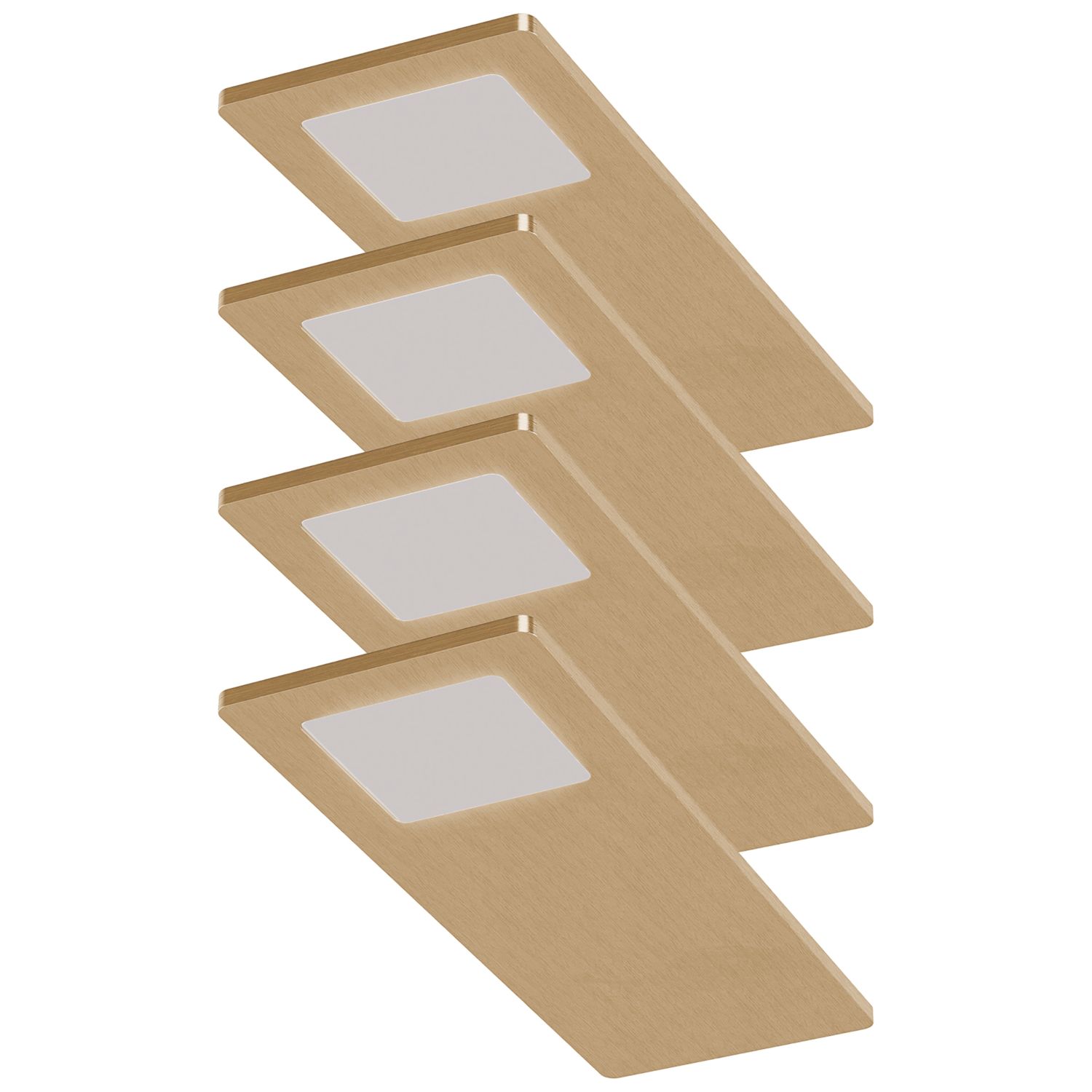 Sensio Astro TrioTone Rectangular LED Under Cabinet Lights Brass 19.2W 240-270lm 4 Pack (370PE)