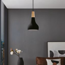 Eglo Sabinar 18cm Single Pendant Light Black/Brown