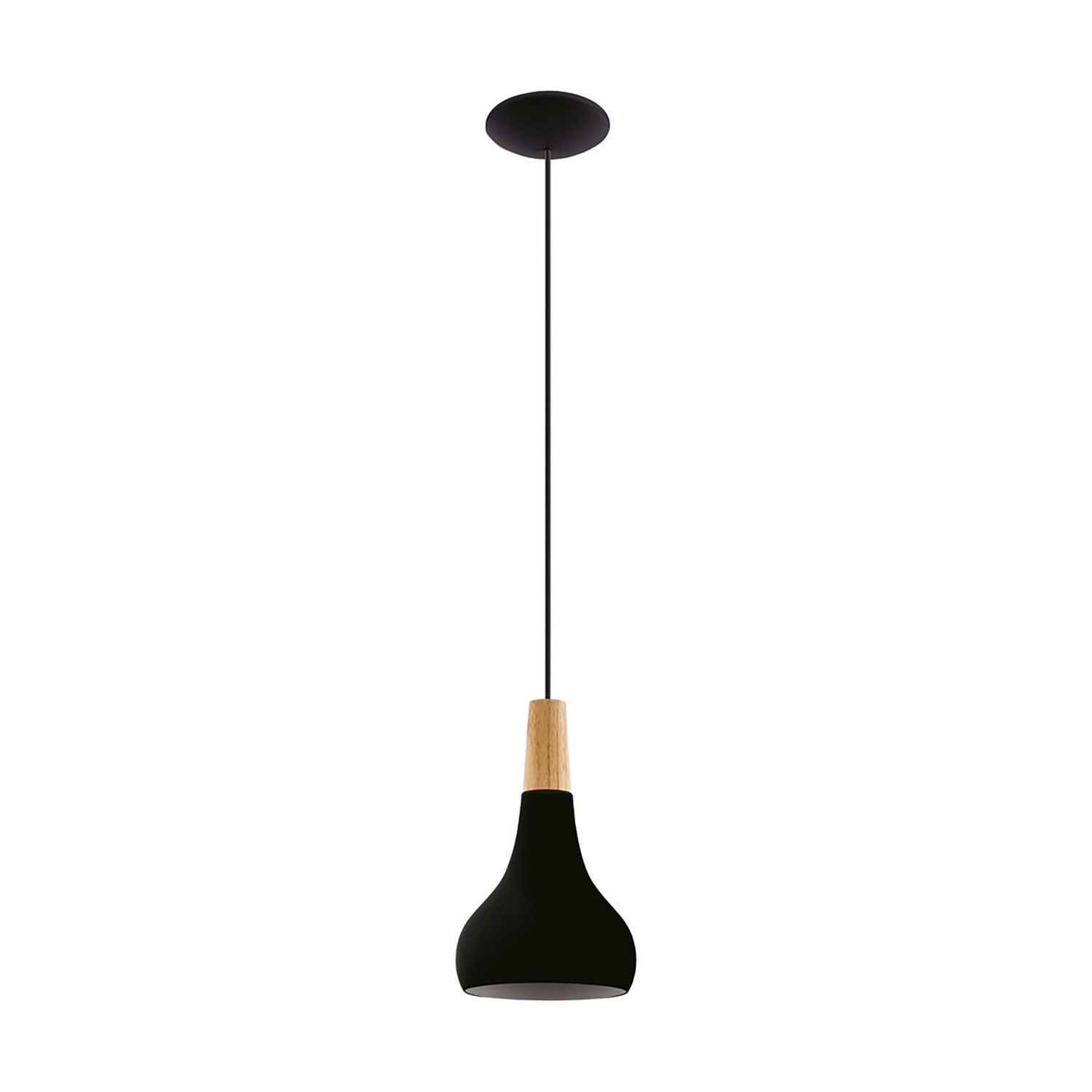 Eglo Sabinar 18cm Single Pendant Light Black/Brown (370PL)