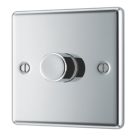 LAP  1-Gang 2-Way LED Dimmer Switch  Polished Chrome with Colour-Matched Inserts
