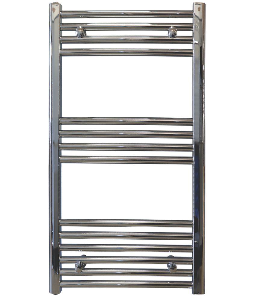 Towelrads 800mm x 400mm 655BTU Chrome Flat Towel Radiator Screwfix