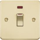 Knightsbridge  45A 1-Gang DP Control Switch Brushed Brass with LED