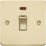 Knightsbridge  45A 1-Gang DP Control Switch Brushed Brass with LED
