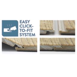 Kraus Birkett Grey Tile-Effect LVT  Flooring 2.23m²