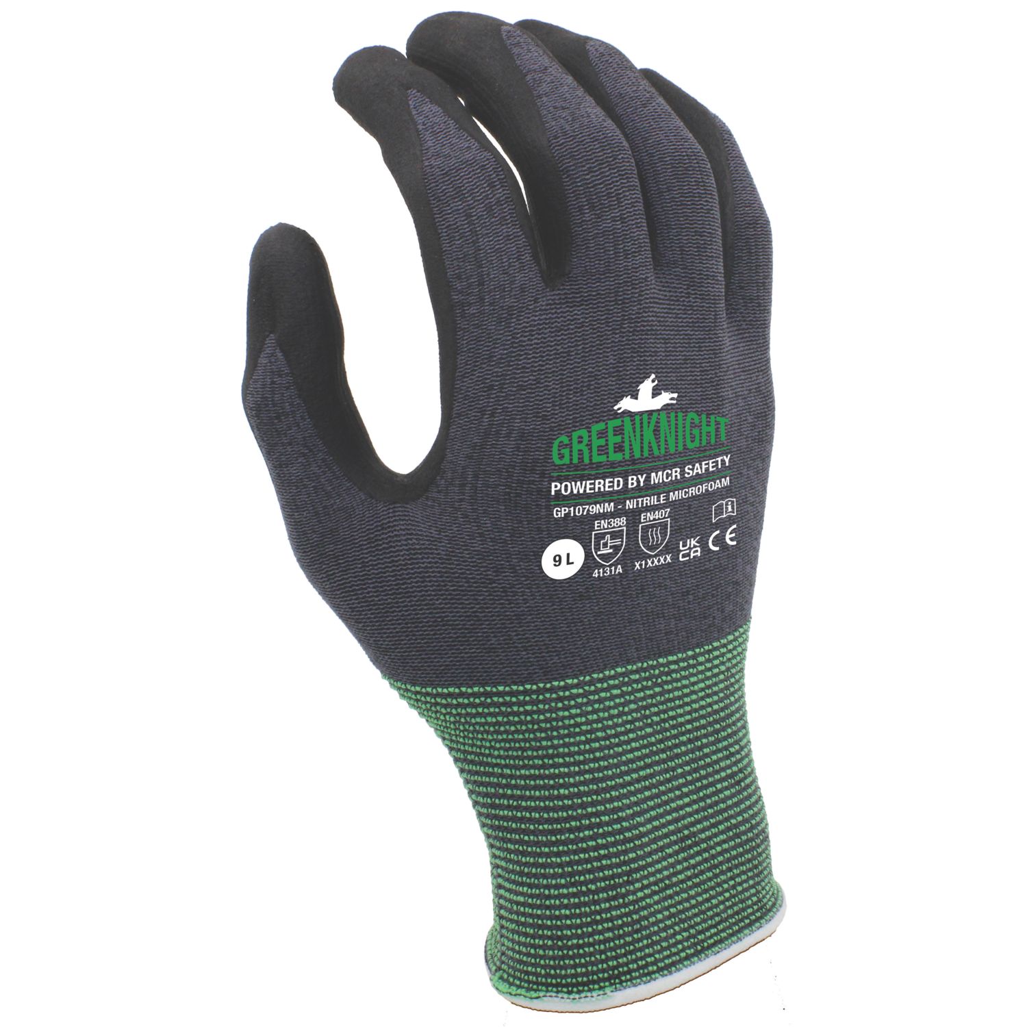 MCR Safety Greenknight General Handling Gloves Grey/Black Medium 1 Pair (370YM)