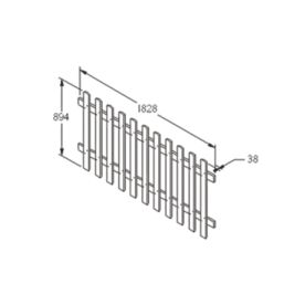 Forest Pale Picket  Fence Panels Golden Brown 6' x 3' Pack of 3