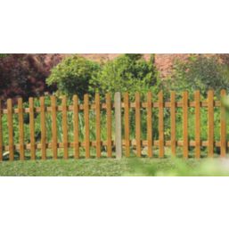 Forest Pale Picket  Fence Panels Golden Brown 6' x 3' Pack of 3