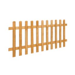 Forest Pale Picket  Fence Panels Golden Brown 6' x 3' Pack of 3