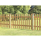 Forest Pale Picket  Fence Panels Golden Brown 6 x 3' Pack of 3