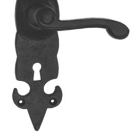 Carlisle Brass Fleur de Lys LoB Lock Door Handles Pair Black