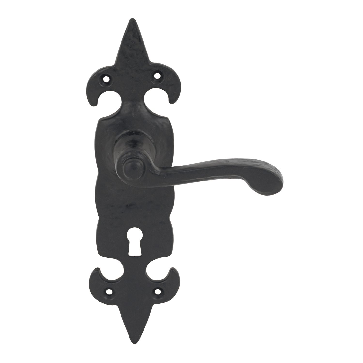 Carlisle Brass Fleur de Lys LoB Lock Door Handles Pair Black (3713H)