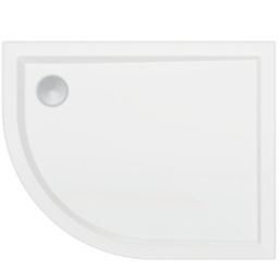 Milan Offset Quadrant Bathroom Shower Tray & Waste Left-Handed White Gloss 900mm x 760mm x 40mm