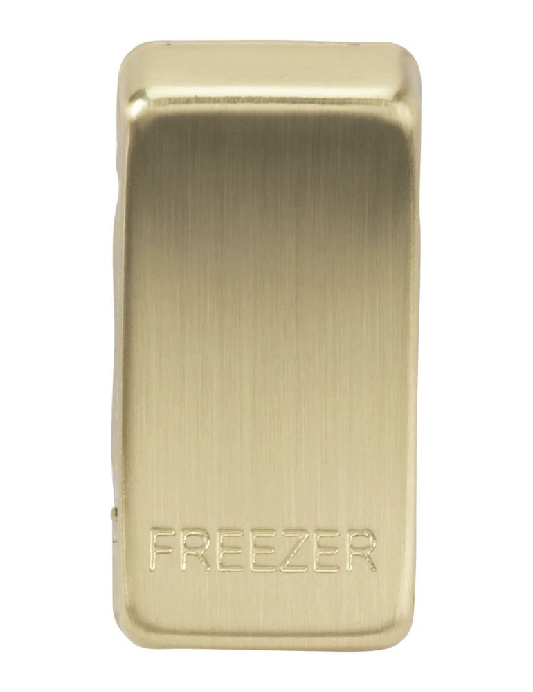 Knightsbridge 'FREEZER' Switch Cover Brushed Brass - Screwfix