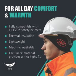 JSP SureFit Unisex Thermal Safety Helmet Liner - M/L Hi-Vis Orange