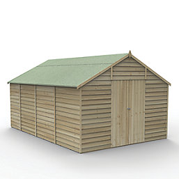 Forest 4Life 10' x 14' 6" (Nominal) Apex Overlap Timber Shed with Base & Assembly