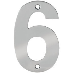 Eclipse Door Numeral 6 Polished Stainless Steel 100mm