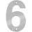 Eclipse Door Numeral 6 Polished Stainless Steel 100mm