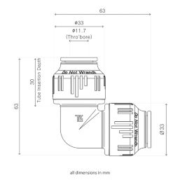 Flomasta  Plastic Push-Fit Equal 90° Elbow 15mm