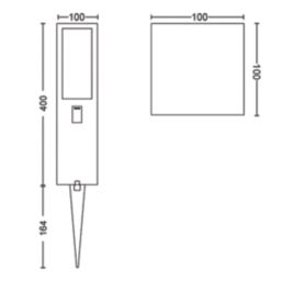 Philips Hue Impress 400mm Outdoor LED Bollard Light Black 8W 1180lm