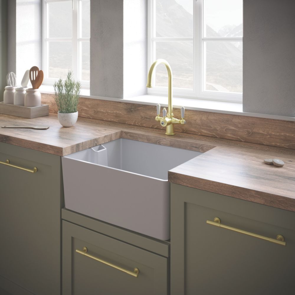 ETAL Comite 1 Bowl Composite Belfast Kitchen Sink White 595mm x 445mm x