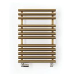 Terma 755mm x 520mm 1593BTU Brass Flat Designer Towel Radiator Screwfix