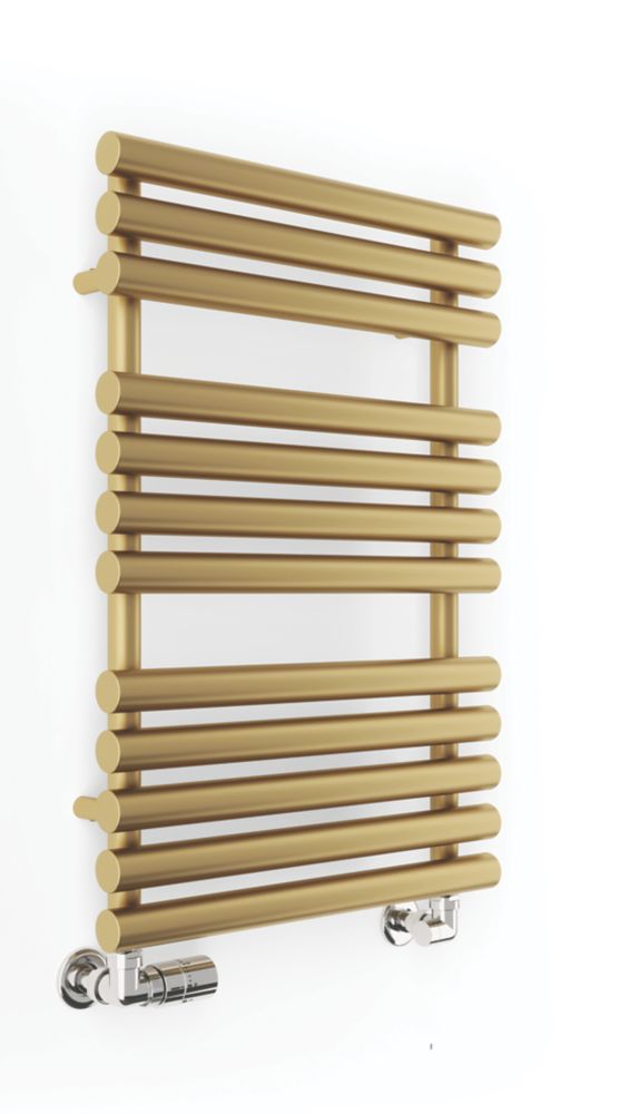 Mineral Brushed Brass Square Designer Towel Radiator 500 x 1200mm