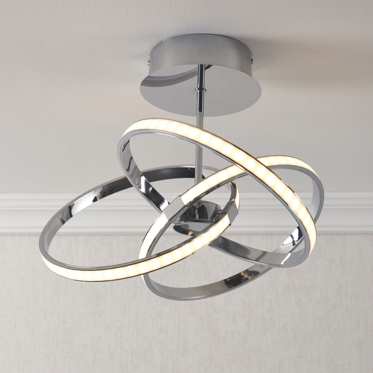 Quay Design Remi LED Semi-Flush Light Chrome 28W 1870lm (371VG)