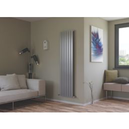 Ximax 1800mm x 445mm 4024BTU Silver Vertical Designer Radiator - Screwfix