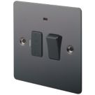 LAP  13A Switched Fused Spur with LED Black Nickel with Black Inserts