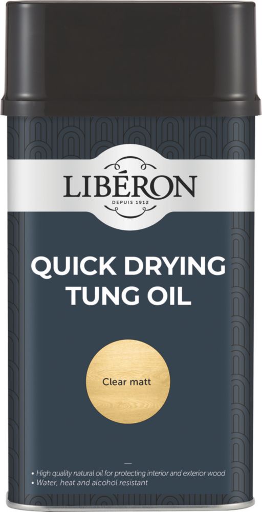 Liberon 1Ltr Clear Natural SolventBased Interior Wood Tung Oil Screwfix
